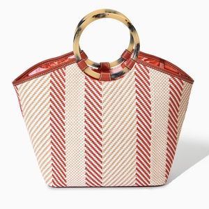 Stella & Dot Mixed Media Woven Tote